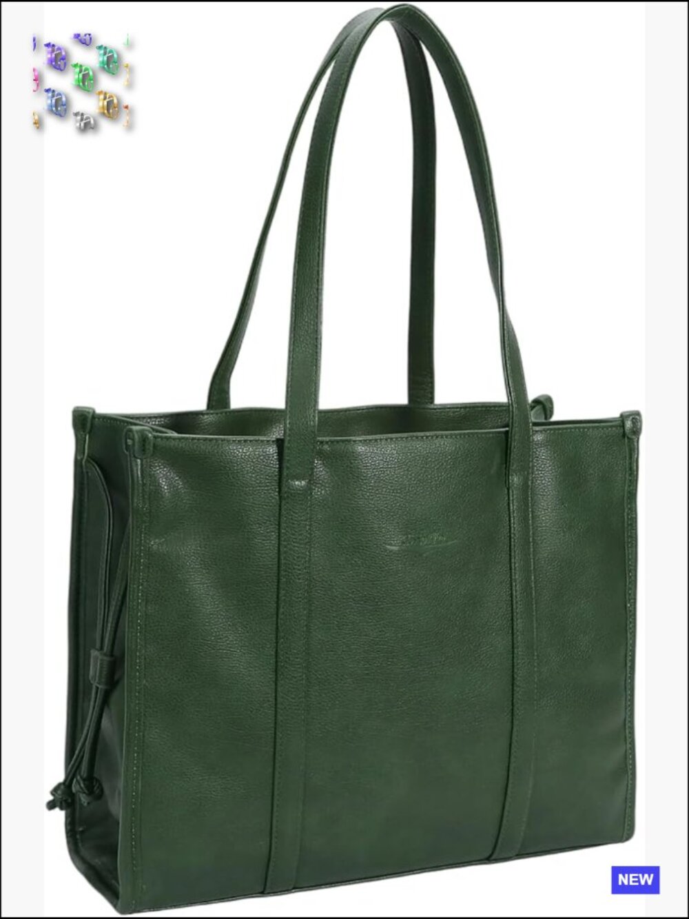 PU Leather Drawstring Tote Bag Large Capacity Travel Shoulder Handbag with